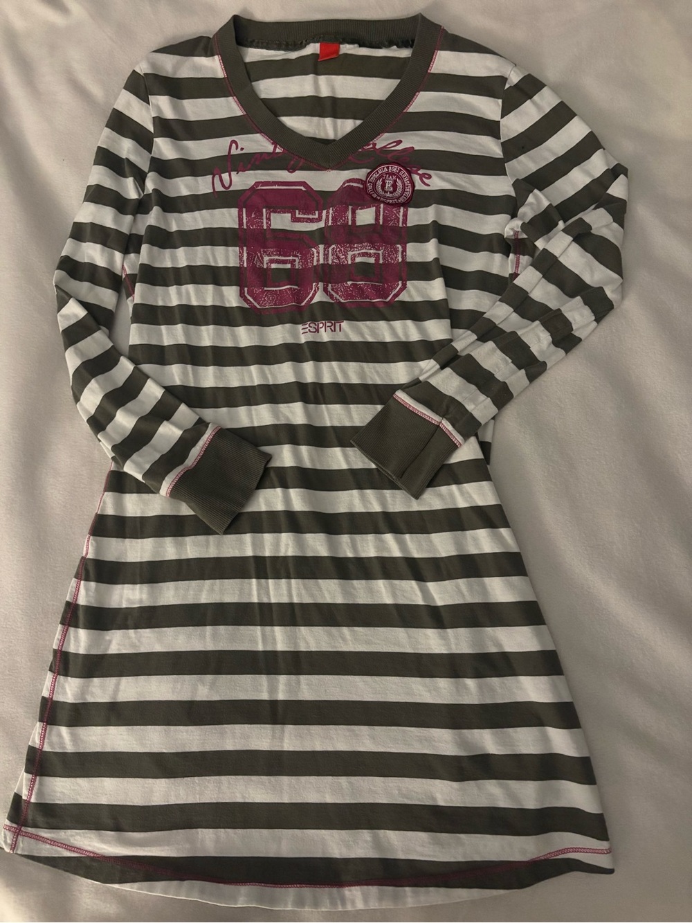 y2k preppy long sleeve t shirt dress